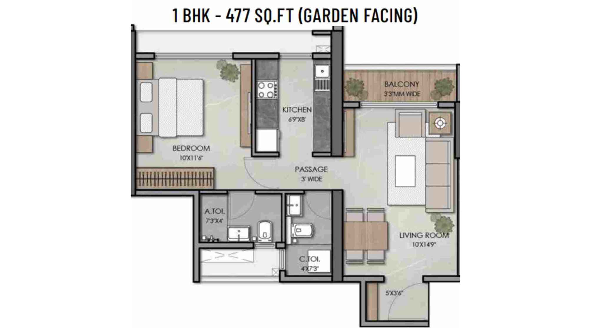 Ashar-Arize-Floor-Plan-1-BHK-477-sqft