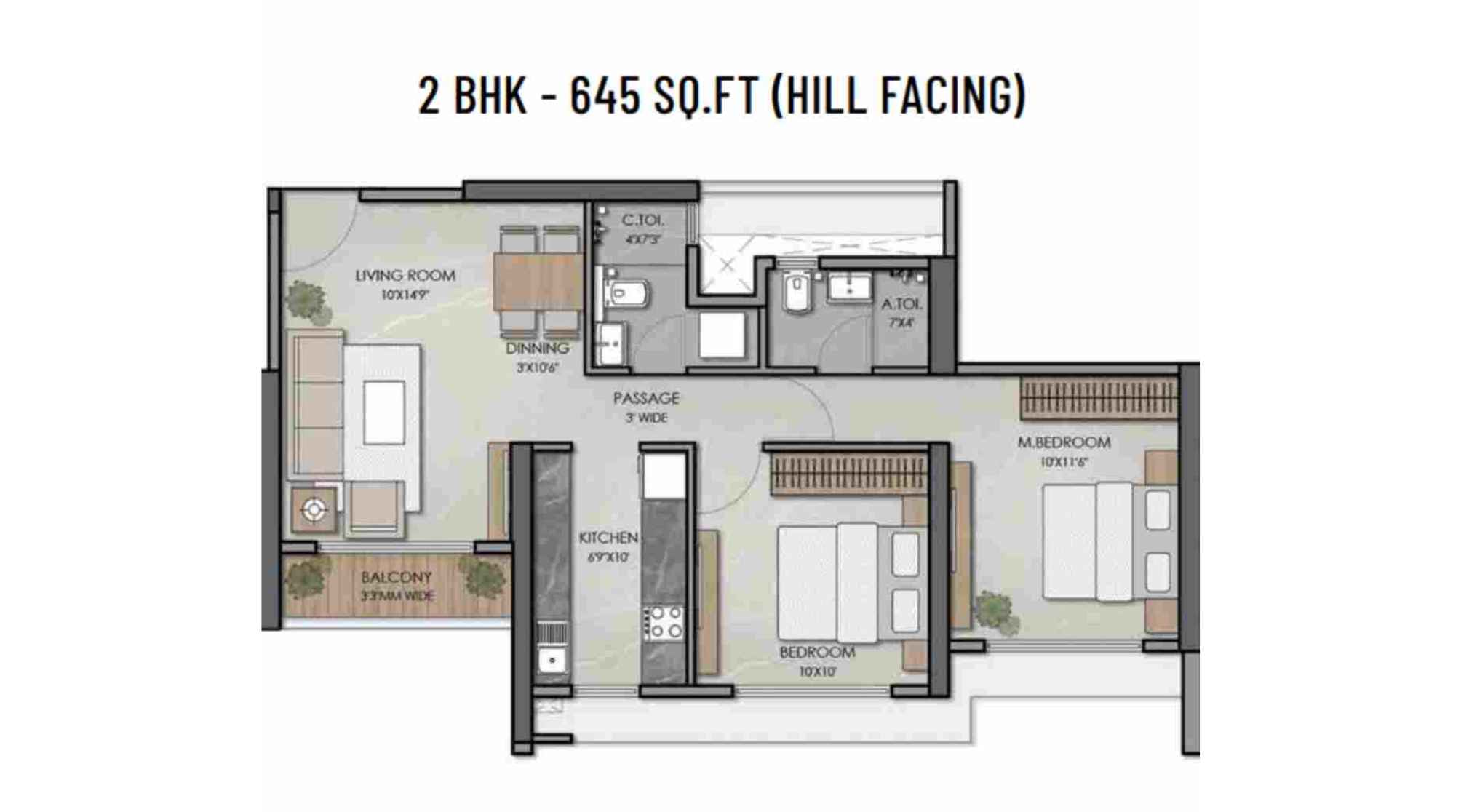 Ashar-Arize-Floor-Plan-2-BHK-645-sqft